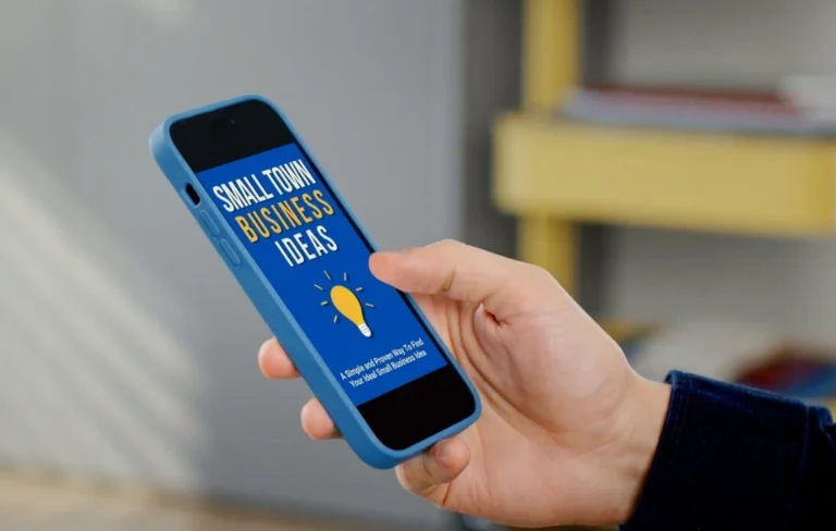 Small Town Business Ideas ebook on smartphone